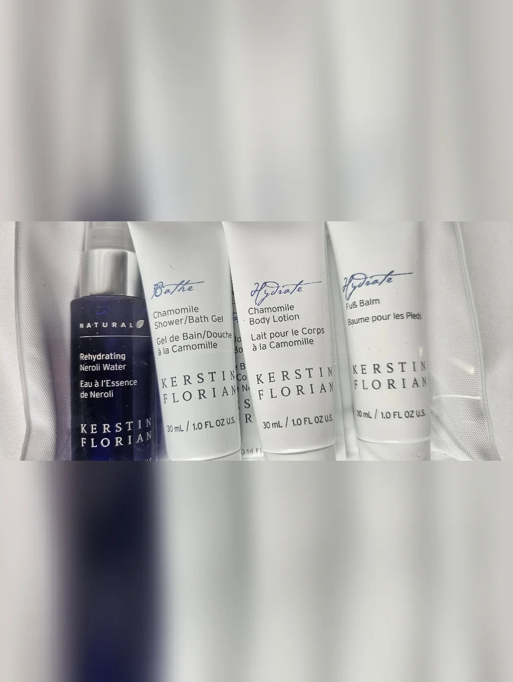 Kerstin Florian Spa Travel Set Neroli Water Chamomile Body Lotion Gel Foot Balm